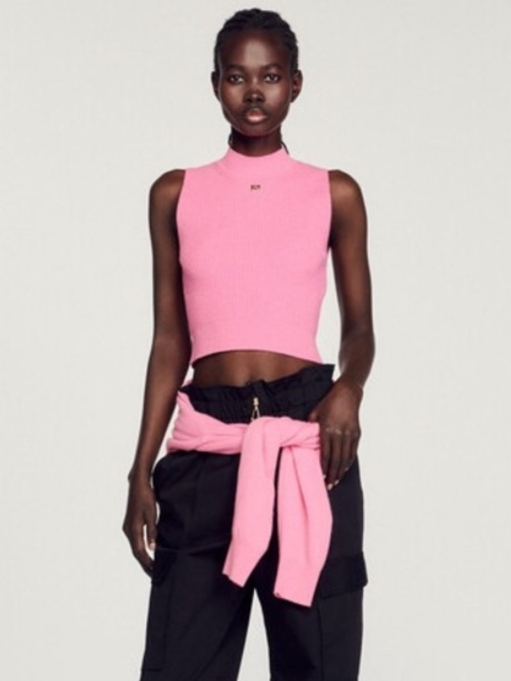 Sandro Sagan Mock Neck Rib Tank - Picture 2 of 6